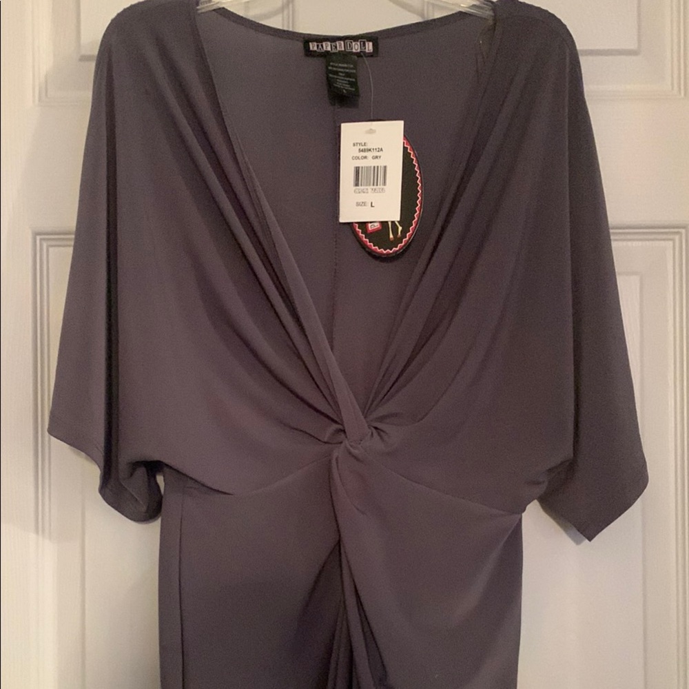 NWT Paper Doll Gray Maxi Dress - Picture 2 of 10
